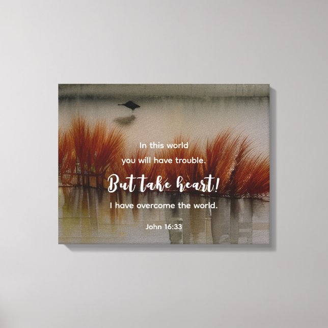 Impressão Em Tela John 16:33 Eu tenho a Bíblia Verse Christian (Frente)