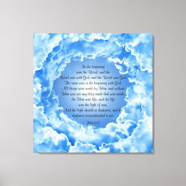 Impressão Em Tela John 1:1-5 (Frente)
