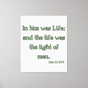 Impressão Em Tela John 1:4 Bíblia Verse KJV Wall Art