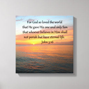 IMPRESSÃO EM TELA JOHN 3:16 SUNRISE SOBRE A FOTO OCEANA
