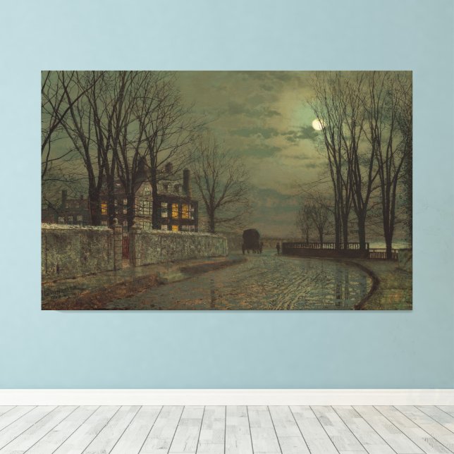 Impressão Em Tela John Atkinson Grimshaw - A Curva da Estrada (Insitu(piso de madeira))