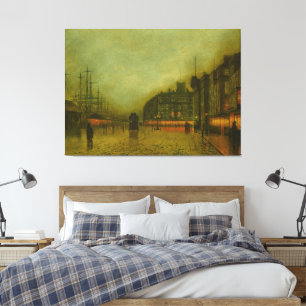 Impressão Em Tela John Atkinson Grimshaw - Docas de Liverpool 
