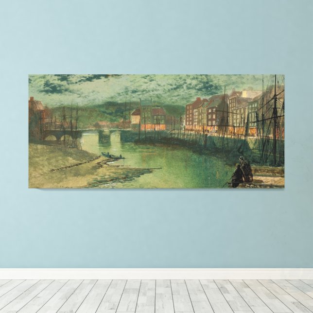 Impressão Em Tela John Atkinson Grimshaw - Docas de Whitby  (Insitu(piso de madeira))