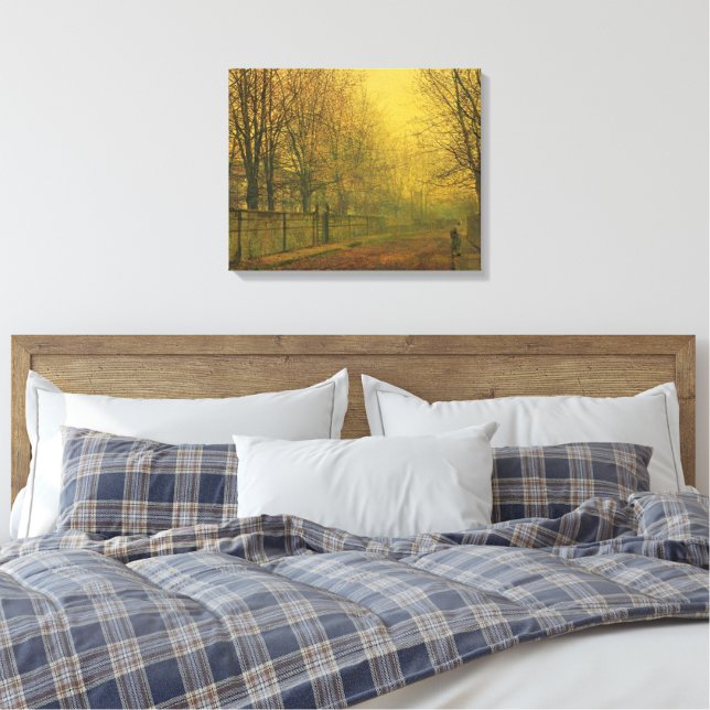 Impressão Em Tela John Atkinson Grimshaw - No Brilho Dourado (Insitu(Quarto))