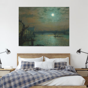 Impressão Em Tela John Atkinson Grimshaw - Ponte Southwark ao Luar