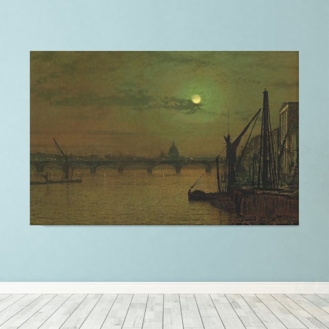Impressão Em Tela John Atkinson Grimshaw - Ponte Waterloo, Londres (Insitu(piso de madeira))