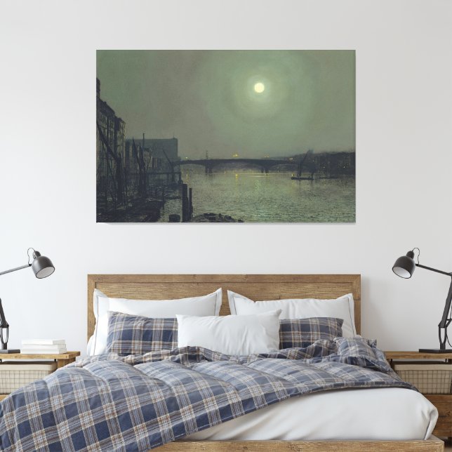 Impressão Em Tela John Atkinson Grimshaw - Southwark Bridge by Moon (Insitu(Quarto))