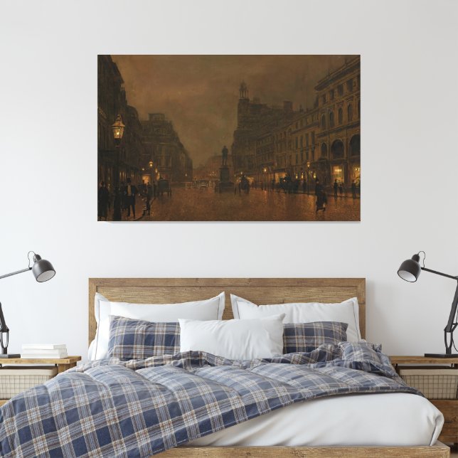 Impressão Em Tela John Atkinson Grimshaw - St Anne's Square e Exch (Insitu(Quarto))
