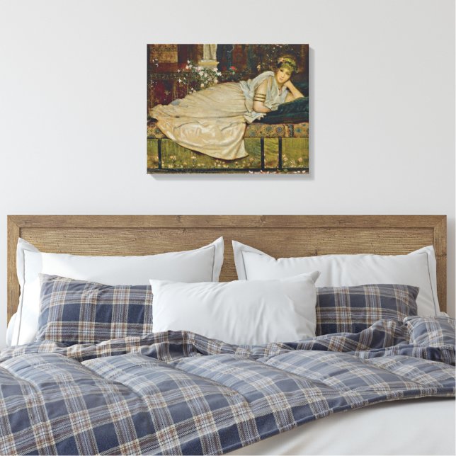 Impressão Em Tela John Atkinson Grimshaw - Uma Senhora em um Clássic (Insitu(Quarto))