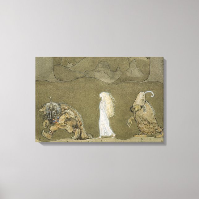 Impressão Em Tela John Bauer - A Princesa e os Troll (Frente)