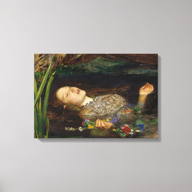 Impressão Em Tela John Everett Millais - Ophelia (Frente)