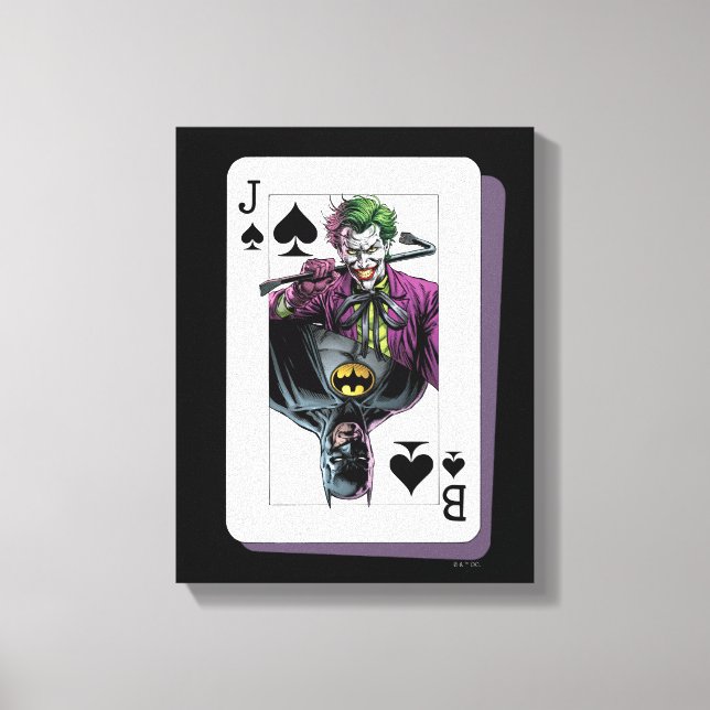 Impressão Em Tela Joker and Batman Spade Playing Card Illustration (Frente)