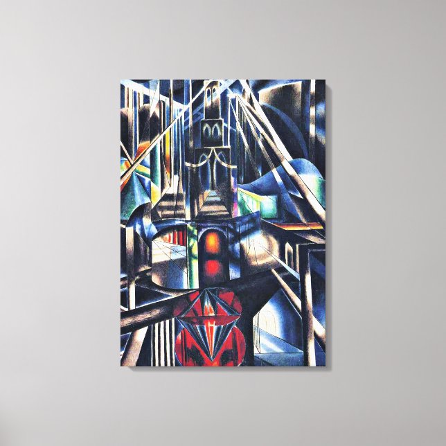 Impressão Em Tela Joseph Stella - Velha Ponte de Brooklyn (Frente)