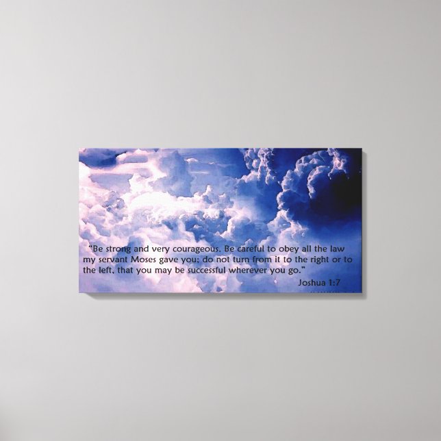 Impressão Em Tela Joshua 1:7 (Frente)