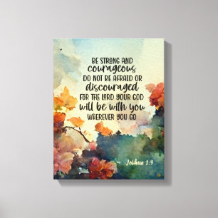 Impressão Em Tela Joshua 1:9 Seja forte e corajosa aquarela