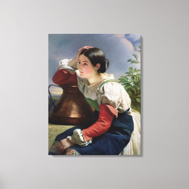 Impressão Em Tela Jovem italiano no poço, c.1833-34 (Frente)