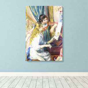 Impressão Em Tela Jovens Garotas no Piano por Pierre Renoir