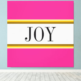 Impressão Em Tela JOY Festivo Bright Pink Bandeiras de Natal