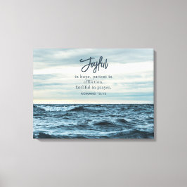 Impressão Em Tela Joyful In Hope Christian Inspirational Ocean