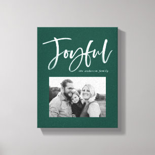 Impressão Em Tela Joyful Script Verde