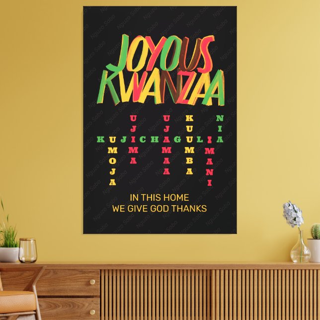 Impressão Em Tela Joyous KWANZAA Princípios Cruzados (Insitu(Sala de estar))