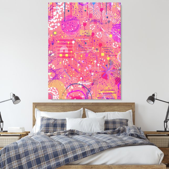 Impressão Em Tela Jubilation: Maximalist Art (Insitu(Quarto))