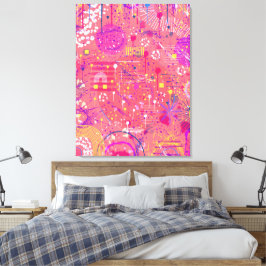 Impressão Em Tela Jubilo: Arte Maximalista