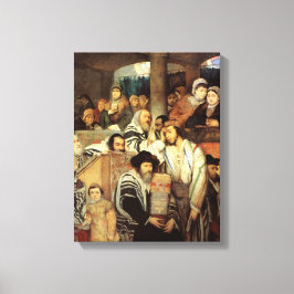 Impressão Em Tela Judeus Rezando na Sinagoga em Yom Kippur