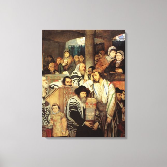 Impressão Em Tela Judeus Rezando por Maurycy Gottlieb - Circa 1878 (Frente)