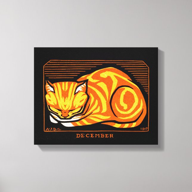 Impressão Em Tela Julie de Graag Dezembro Cat (Frente)