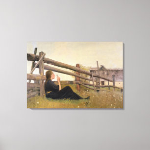 Impressão Em Tela Junho. Garota soprando sementes de dandelion, 1899