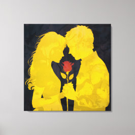 Impressão Em Tela Juntos no Amor - Ilustração de Amor Romântico