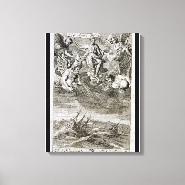 Impressão Em Tela Júpiter invade tempestade no oceano, ilustração (Frente)