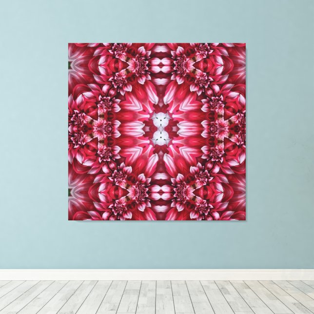 Impressão Em Tela Kaleidoscópio Crimson Dahlia (Insitu(piso de madeira))
