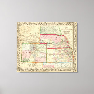 Impressão Em Tela Kan, Neb, mapa de Colo por Mitchell