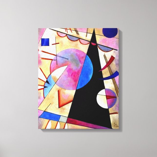 Impressão Em Tela Kandinsky - Cubismo Abstrato com Pinks e Azuis (Frente)
