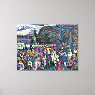 Impressão Em Tela Kandinsky - Das Bunte Leben (A Vida Colorida)