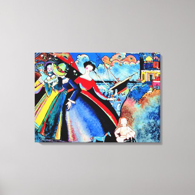 Impressão Em Tela Kandinsky - Navio, pintura colorida de 1918 (Frente)