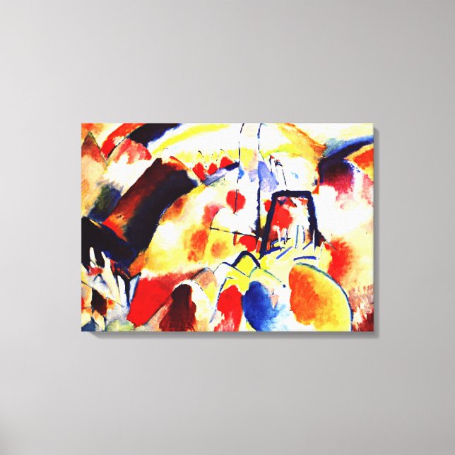 Impressão Em Tela Kandinsky - Paisagem com Pontos Vermelhos (Frente)