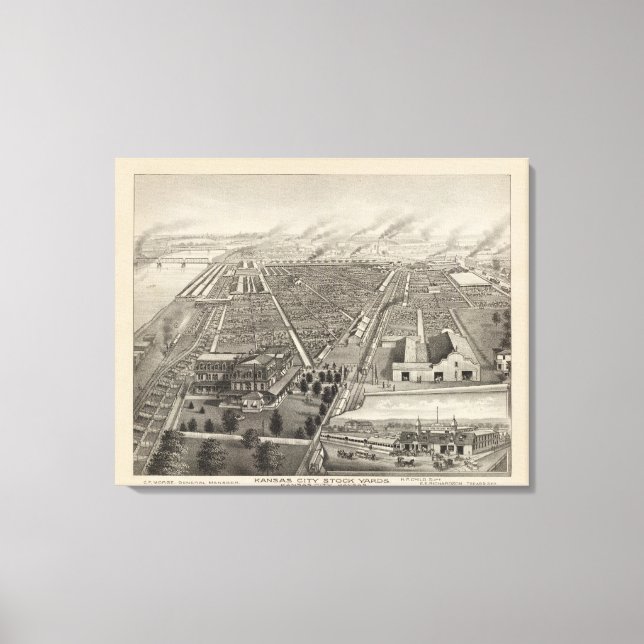Impressão Em Tela Kansas City Stock Yards, Kansas City, Kansas (Frente)