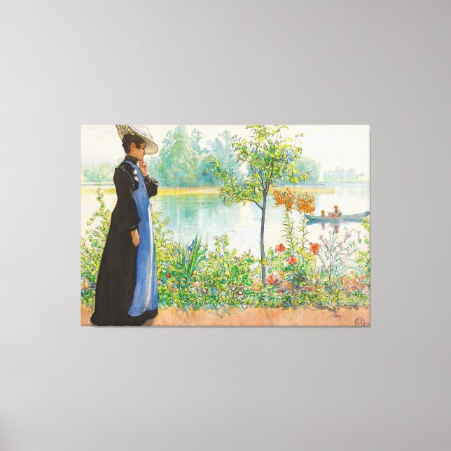 Impressão Em Tela Karin at the Shore, por Carl Larsson (1908) (Frente)