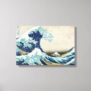 Impressão Em Tela Katsushika Hokusai - A onda do Excelente de Kanaga