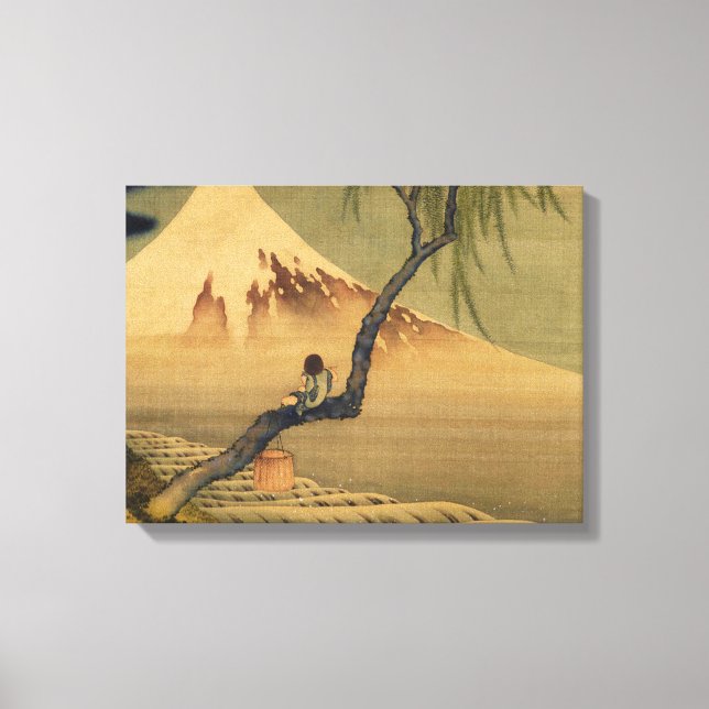 Impressão Em Tela Katsushika Hokusai Boy Vivendo o Monte Fuji (Frente)