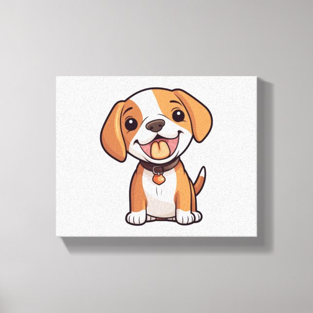 Impressão Em Tela Kawaii Beagle Puppy (Frente)