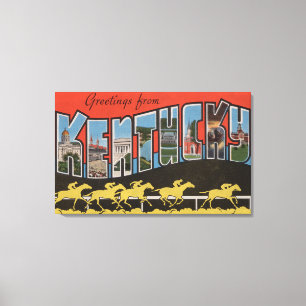 Impressão Em Tela Kentucky (cena) da corrida de cavalos - grande