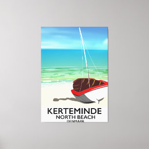 Impressão Em Tela Kerteminde North Beach Poster de viagens Dinamarca