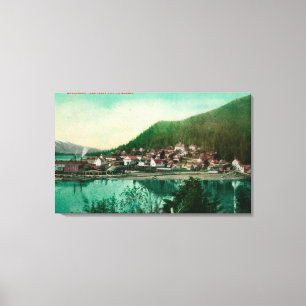 Impressão Em Tela Ketchikan, opinião da cidade de Alaska - primeira