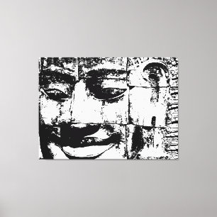 Impressão Em Tela Khmer Stone Face ... Bayon Temple, Camboja