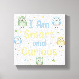 Impressão Em Tela Kids Positive Affirmation Smart and Curious