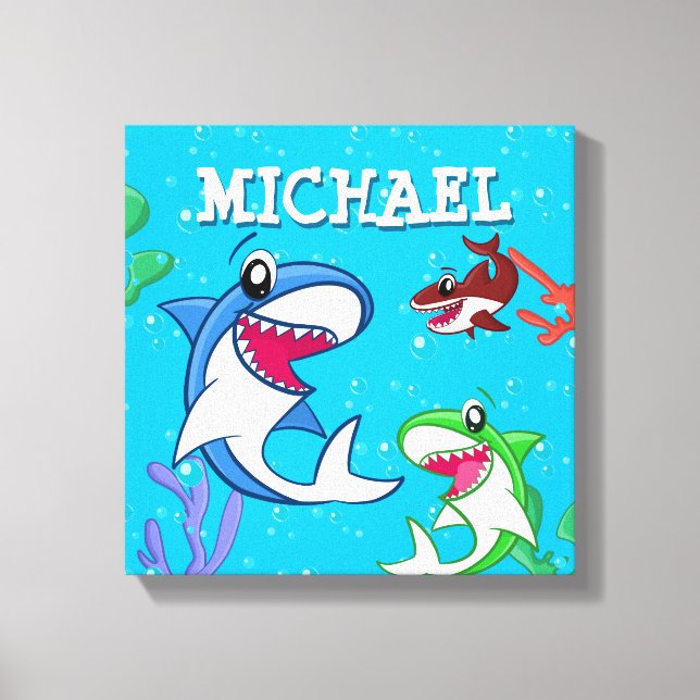 Impressão Em Tela Kids Sharon Underwater Blue Sea Life Ocean (Frente)